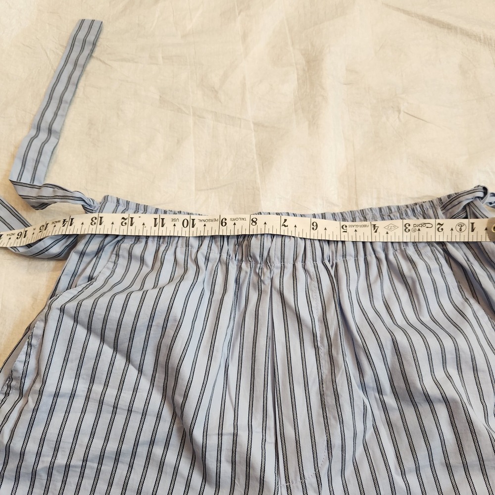 mbyM Irina-M Striped Blue 100% Cotton Wide Leg Casual Lounge Pants XS Coastal - Picture 4 of 9